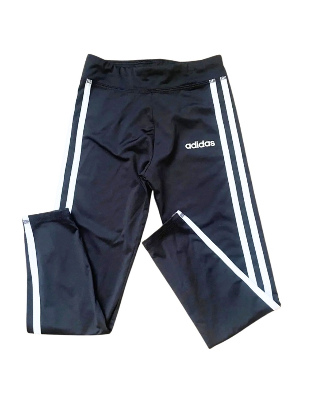 adidas Black Leggings Athletic Workout Hiking Girls 6X #0076
